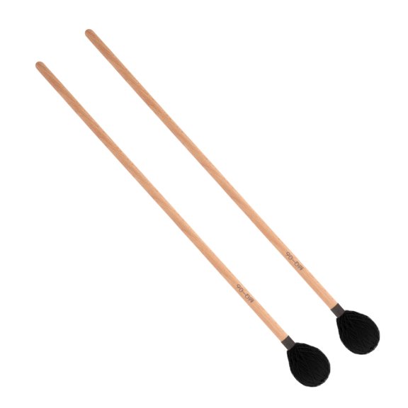 Wooden Drum Mallets with Woolen Yarn for Drum Use Practical Lightweight Percussion Sticks Black 1 Pair