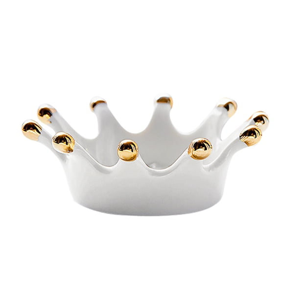 VERDANVERSE Ceramic Crown Decor White Multipurpose for Home and Photography Prop