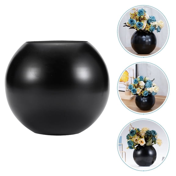 Home Decor Stainless Steel Vase DIY Flower Arrangement 14X14X12CM Black