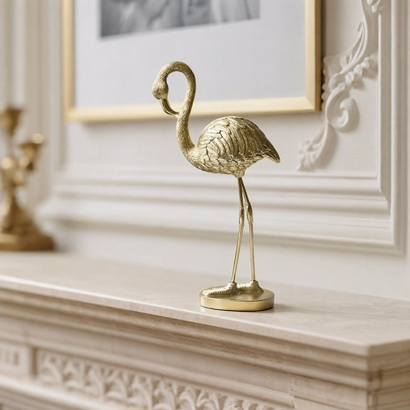 HOMEMAXS Home Resin Decoration Desktop Ornament Figurines Flamingo Gold Golden