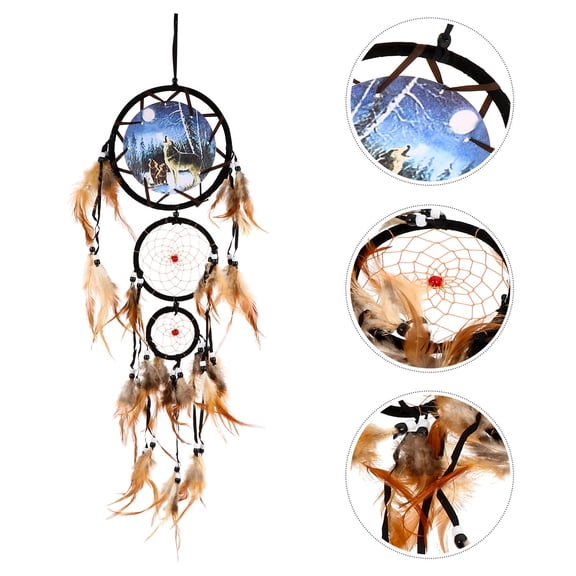 Beige Dreamcatcher Wind Chime for Home Decor, Outdoor Garden, Patio, and Relaxation Ambiance