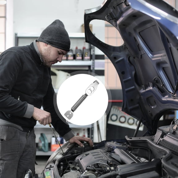 HOMEMAXS Hood Spring Kit Bonnet Lock Car Accessories Interior Latch Silver