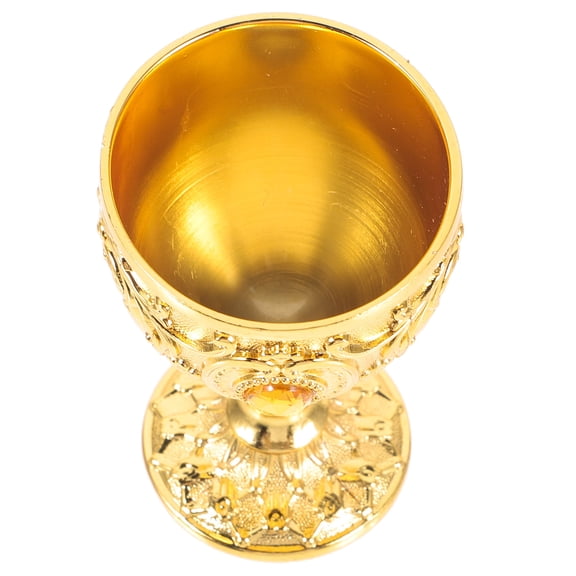 HOMEMAXS Small Metal Wine Cup for Household Use, Embossed Novelty Liquor Glass, and Delicate Drinkware
