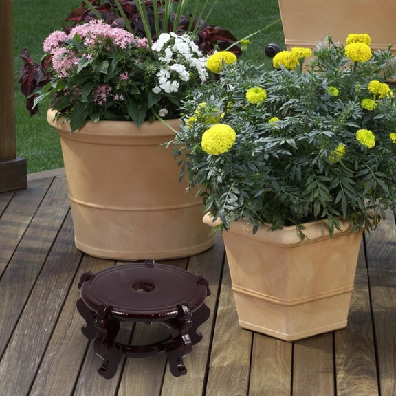 HOMEMAXS Hydroponic Plants and Vase Solid Wood Flower Stand