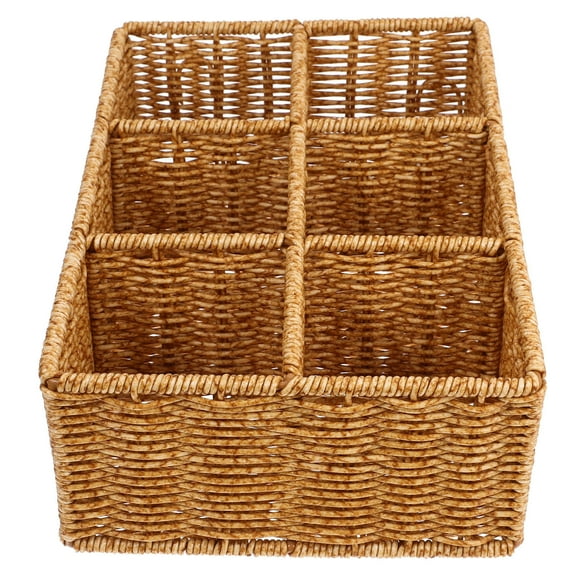 HOMEMAXS Imitation Rattan Spoon Fork Divided Storage Basket Table Baskets Picnic Storage Basket