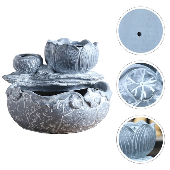 VERDANVERSE Succulent Flowerpot Grey Resin 1Set 8.1X5.7In