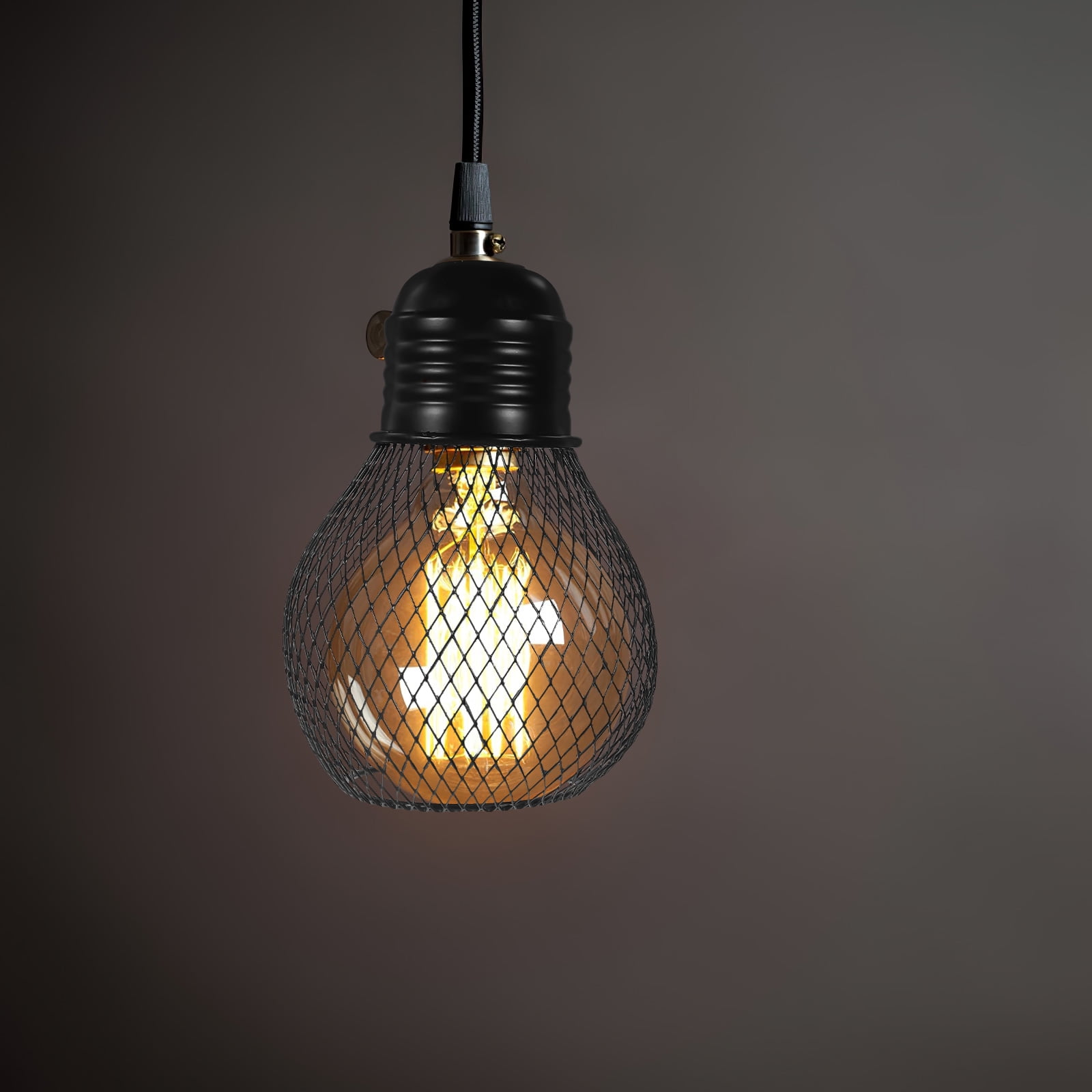 Black Industrial Barn Style Lamp Shade - 30cm (12") Pendant Light Replacement, Metal, Fits E26 Bulbs