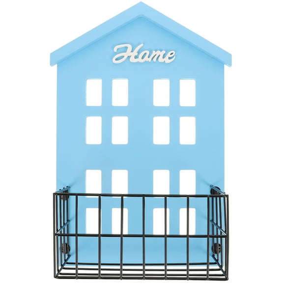 VERDANVERSE House Shaped Wall Shelf Wood Iron 1Pcs 12.2x8.7x3.7in Dorm Home Decor