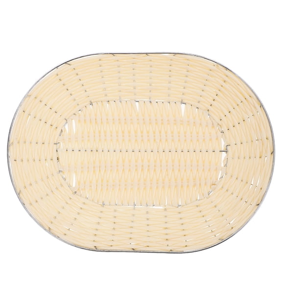 HOMEMAXS Ivory Woven Snacks Basket for Storage Use with Ventilation and Large Capacity 12.5 x 8.5 x 5 inches
