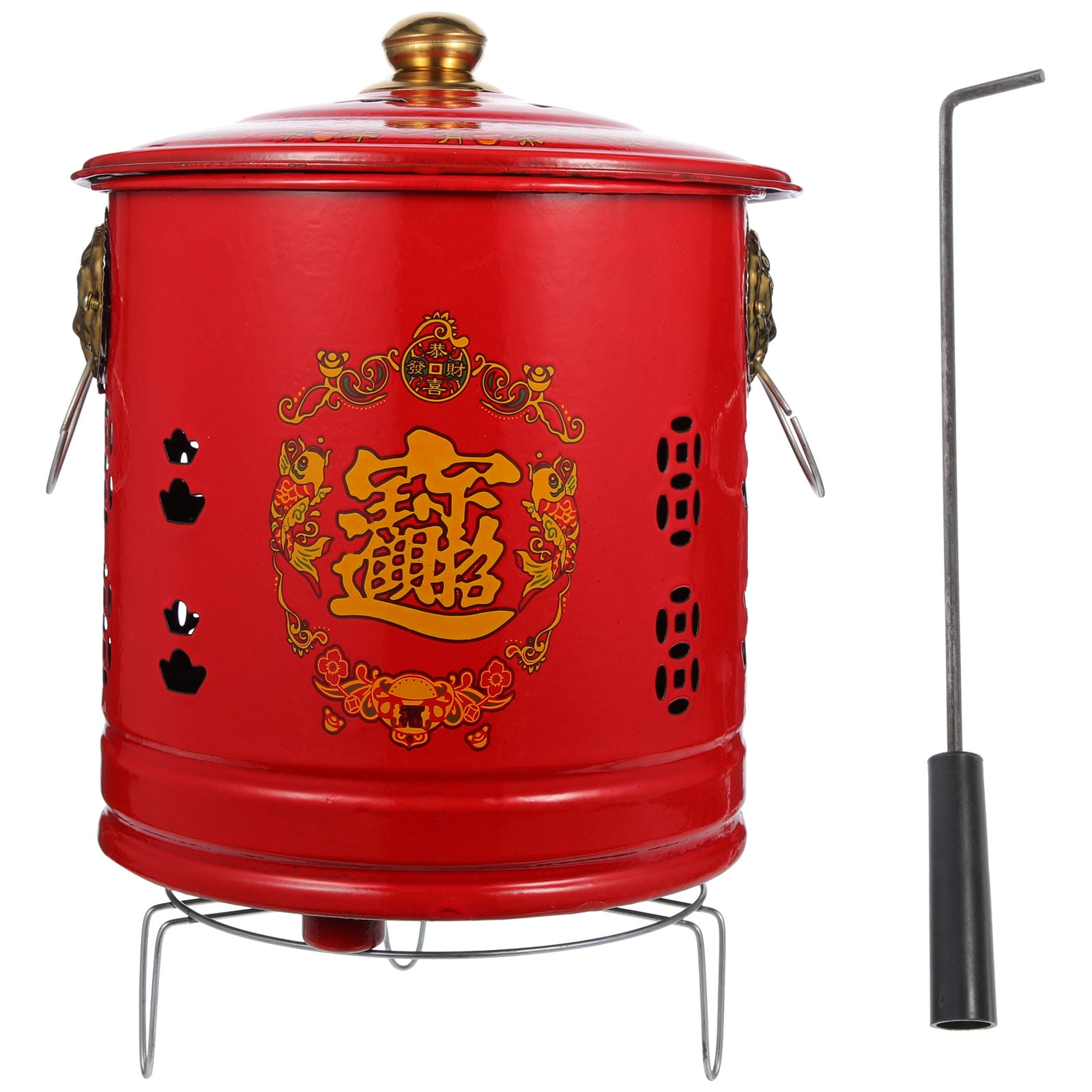 HOMEMAXS Joss Paper Burner Bucket Burning Paper Bucket Enamel Burn ...