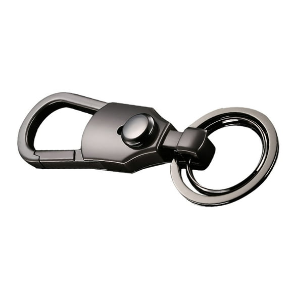 MOKKHNB Swivel Key Ring Keychain For Car Keys Black Nickel 1Pack Secure Quick Release Men