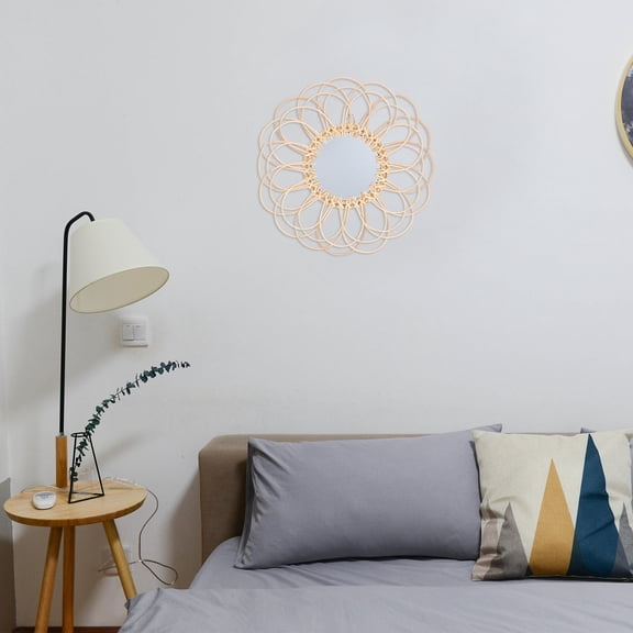 HOMEMAXS Khaki Glass Decorative Mirror for Wall Adornment with Chic Design and Use 1Pc