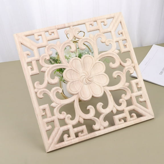 Khaki Plastic Unpainted Onlay Applique for Decoration Create Elegant European Style Home Walls Doors Cabinets 10.5x10.5 Inches