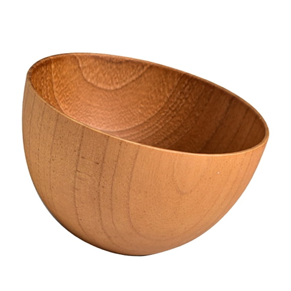HAMPPLIES Japanese Style Wood Salad Bowl Natural Material Kitchen Supply for Home Use