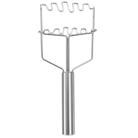 Kitchen Gadget Handheld Potato Presser Masher for Wavy Chips Silver