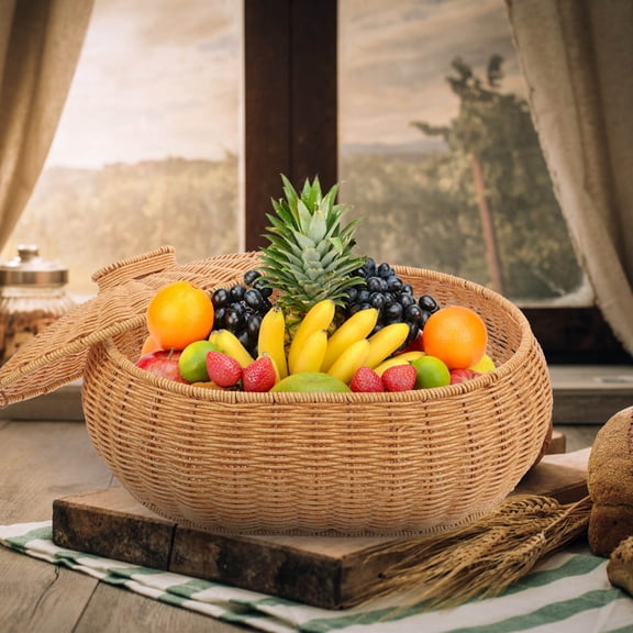 HOMEMAXS  Kitchen Multi-functional Storage Baskets Woven Fruit Multipurpose Egg