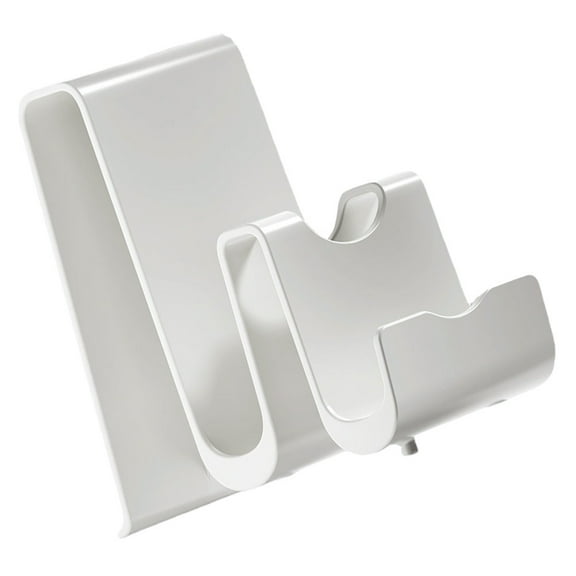 HOMEMAXS White Kitchen Pot Lid Holder and Utensil Organizer Wall Mounted Pan Stand Spoon Storage Container