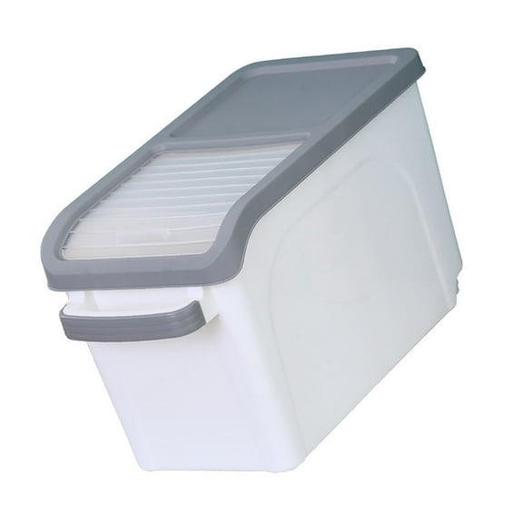 Plastic Rice Storage Container Grey Household Grain Bin with Good Sealing Effect 15kg