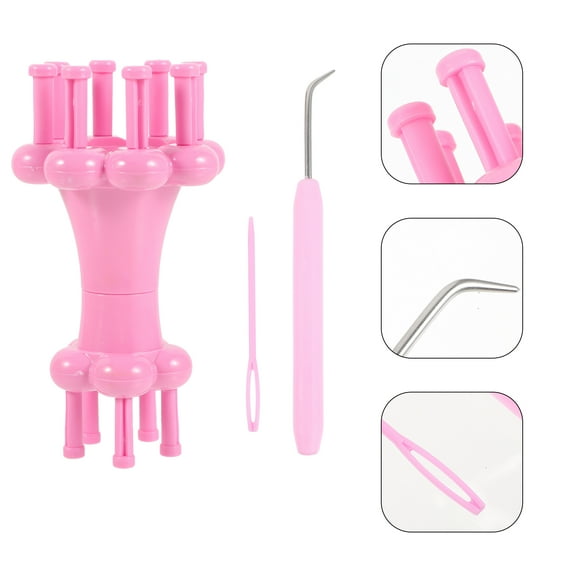 HOMEMAXS  Knitting Rope Tools Double End Loom Weaving Machine Machines for Beginners Rosy
