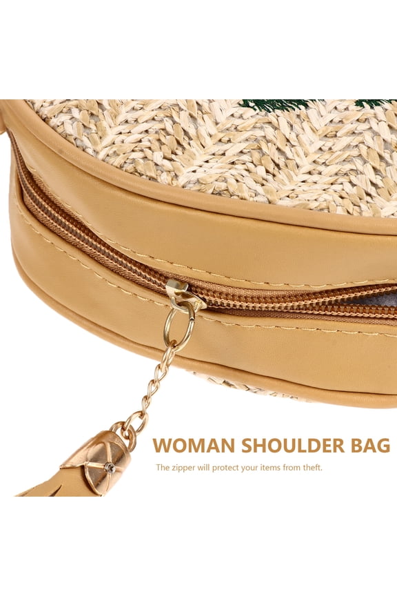 Knotted Straw Shoulder Bag Short Wallet Fashion Woman Beach Miss