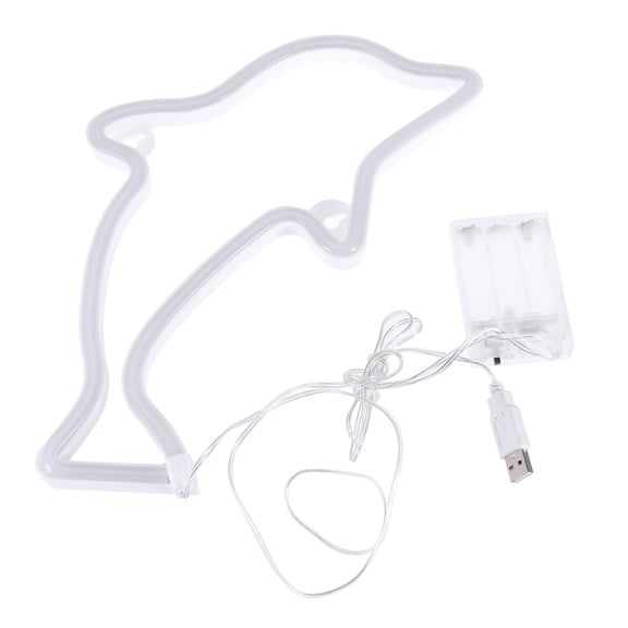 HOMEMAXS LED Dolphin Neon Light Decorative Lamp Night Lights Wall Decor for Christmas Wedding Party (Blue Light, Dual-purpose)