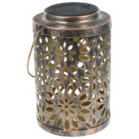 SILENRADAWN Hanging Lantern Bronze 1Pcs For Outdoor Garden Yard Hollowed Projection 9X9X20CM