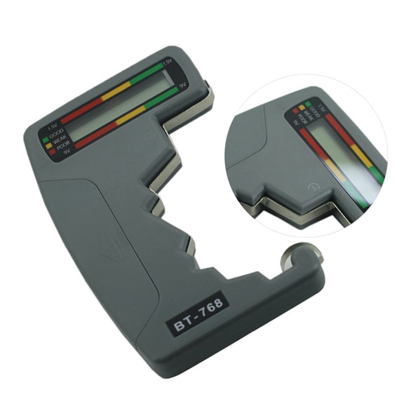 HOMEMAXS LED Tube Light Battery Powered Dial Type Battery Checker 9.5X6CM Grey