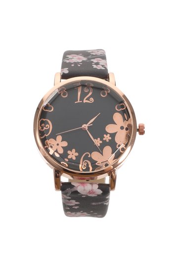 VTG WHITE DAISY WATCH SET LEATHER BAND SLIDER QUARTZ JAPAN SINGAPORE MOVT EASTER 2pc Fashion Daisy Flower Accented Quartz Watch Soft PU  main image 2