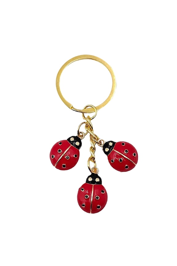 Ladybug Design Keychain For Women Metal Key Ring Pendant Creative Bag Decor Keyring Fashionable Key Holder For Car Keys Bag Charm