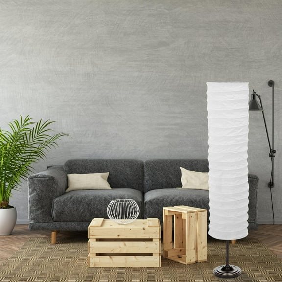 HOMEMAXS  Lamp Shade Cover Paper Tall Shades for Floor Lamps Rustic Home Decor White