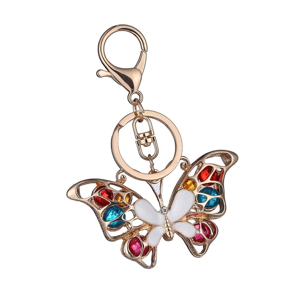 Shape Keychain with Rhinestone and Alloy for Decoration Multi Color 1pc