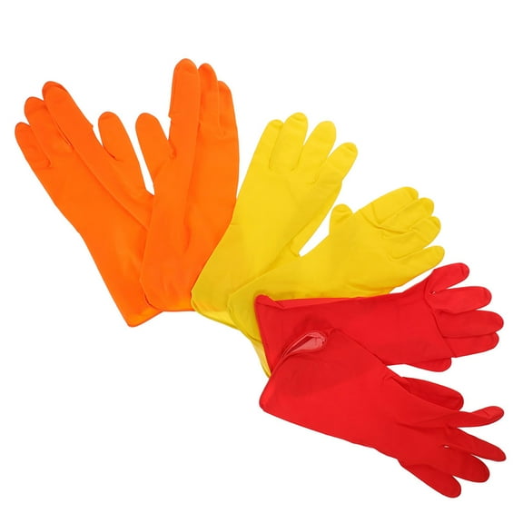 HOMEMAXS Latex Cleaning Gloves for Kitchen Use with Textured Surface and Medium Size Assorted Color