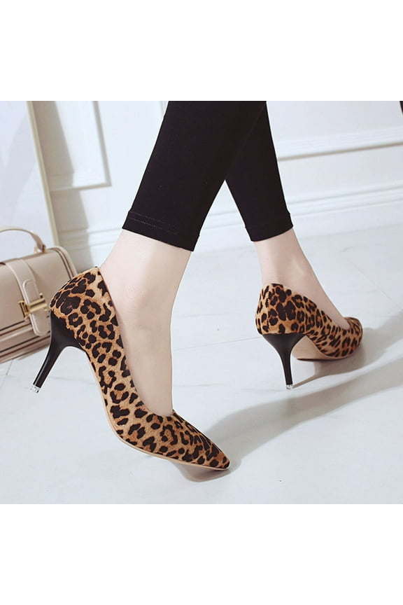 Leopard Pumps For Women Dating Banquet 1 Pair