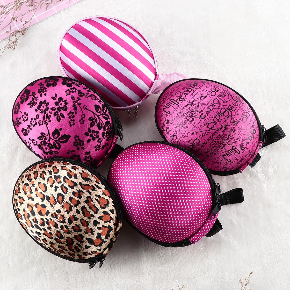 HOMEMAXS Leopard Print Silicone Bra Case for Travel with Zipper and ...