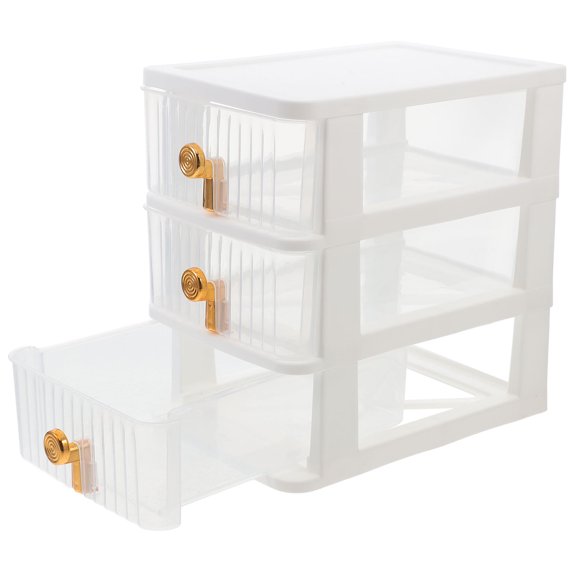 HOMEMAXS Lids Drawer Storage Box Office 22.00X21.50X15.00CM White