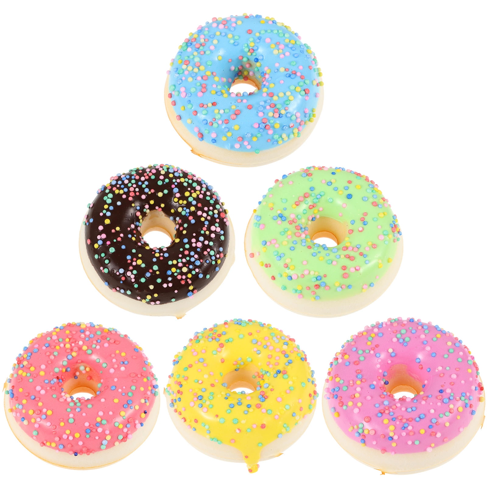 HOMEMAXS Lifelike Fake Donuts for Decor Made of PU and Magnet Assorted Color Perfect for Tea Party and House Decor 6pcs
