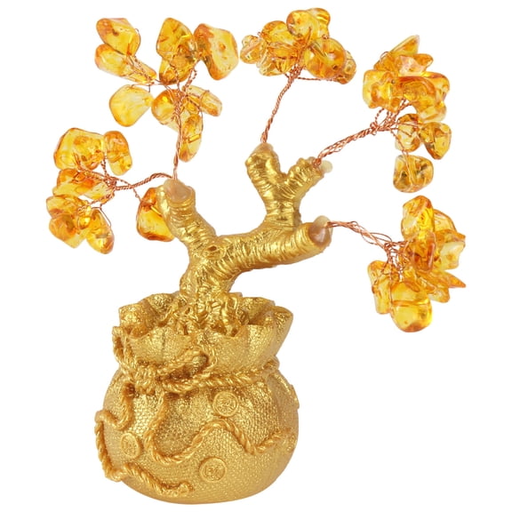VERDANVERSE Money Tree Desktop Decoration Citrine Yellow 1Pc