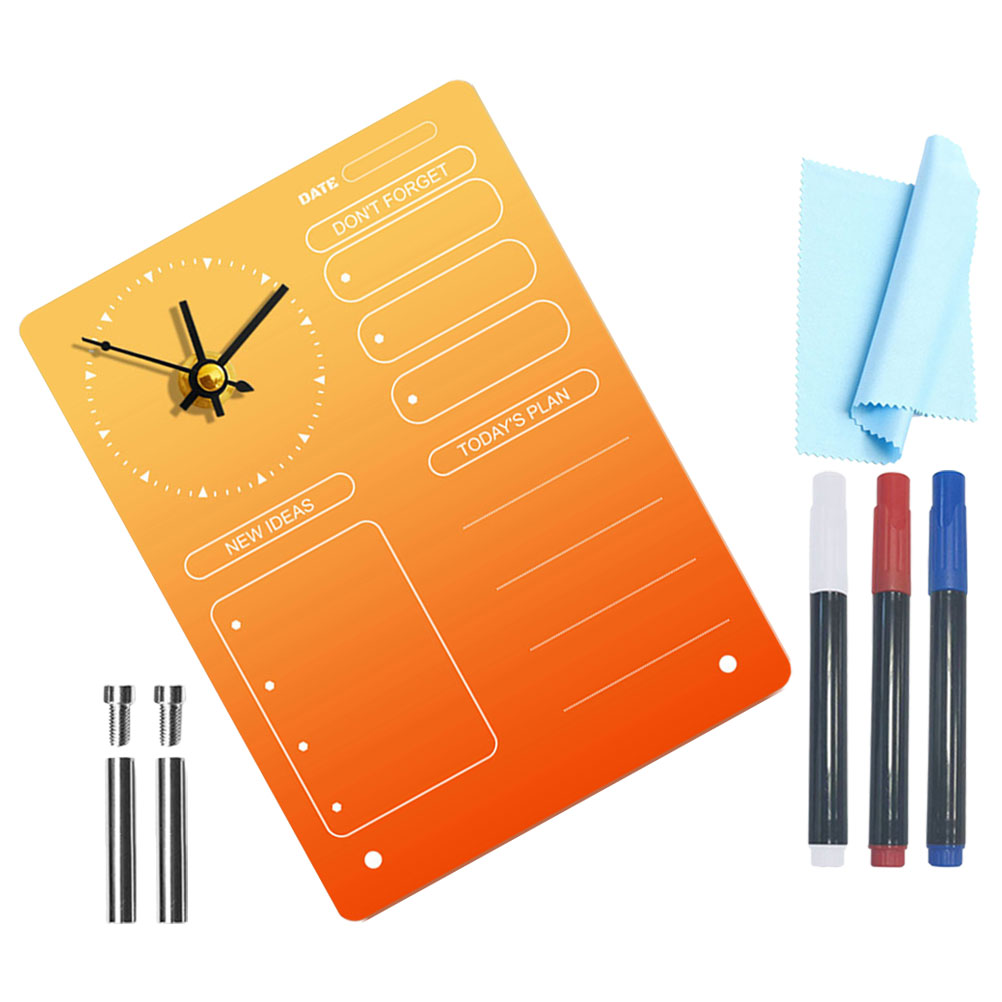 Homemaxs light up dry erase board clear desktop planner clock memo