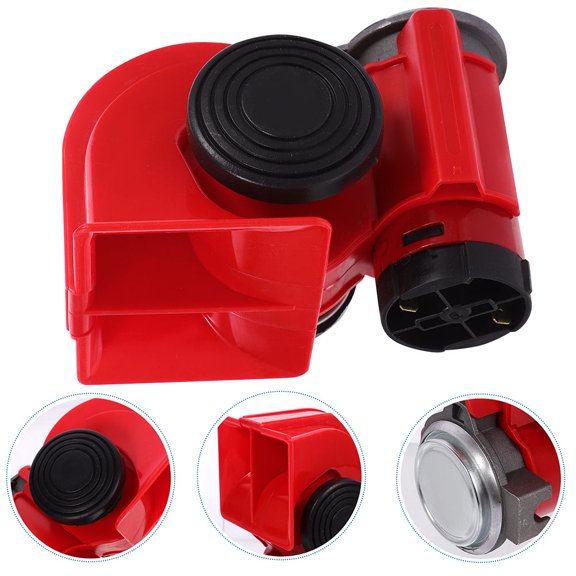 HOMEMAXS Loud Train Horn for Car with Clear Sound and Sturdy Plastic Material Red Color for Car Use 12v