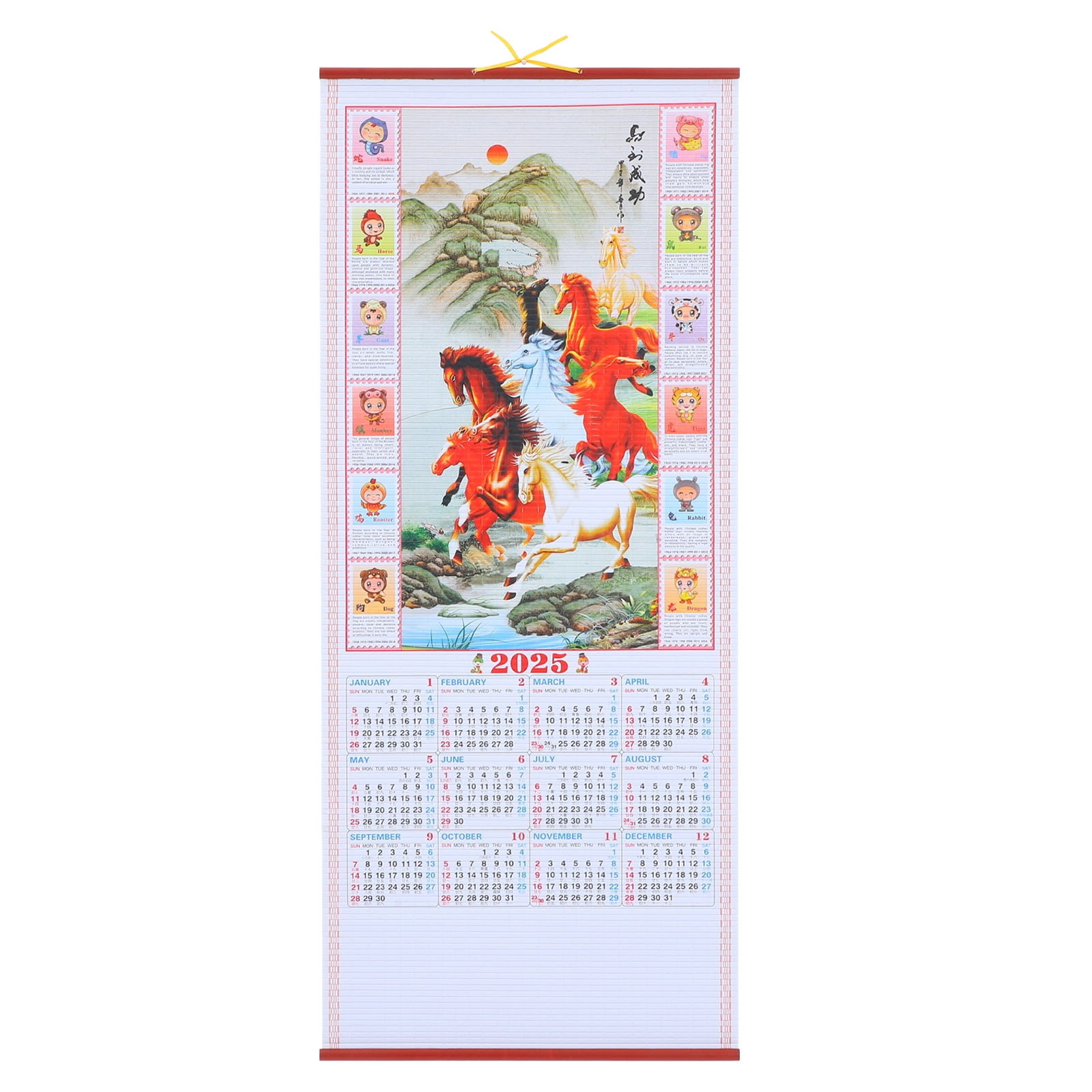 HOMEMAXS Lunar Calendar Hanging 2025 Lunar Year Calendar Chinese Scroll