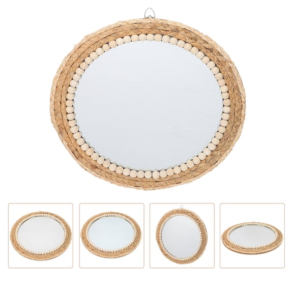 HOMEMAXS Macrame Decor Round Vanity Mirror Creative Space-saving