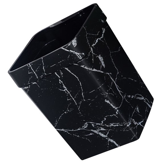 HOMEMAXS Marble Texture Plastic Waste Bin for Kitchen Bedroom Bathroom Living Room Black 10.5 Inches