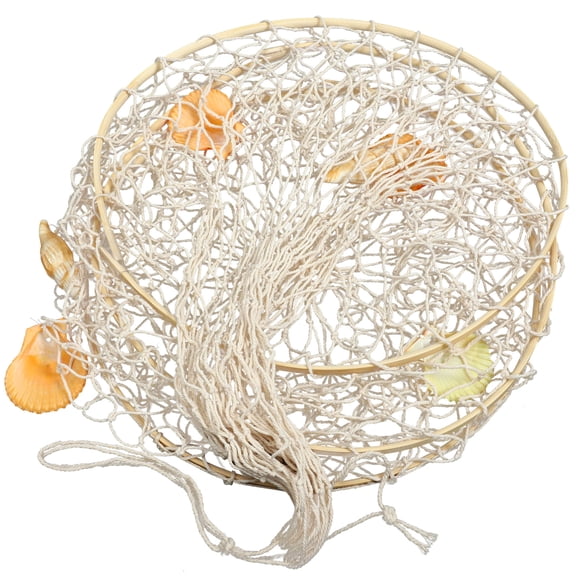 HOMEMAXS Mediterranean Style Hanging Ornaments Seashell Wall Art Decor Fishnets Decoration Office