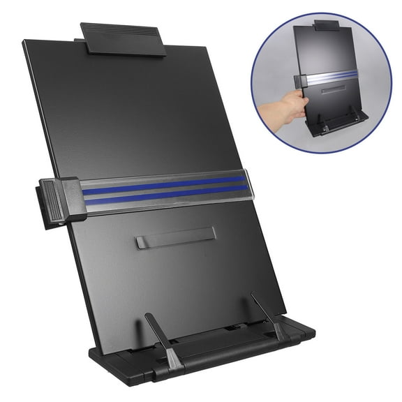 HOMEMAXS  Metal Receipt Holder Book Reading Stand Clipboard Shelving Student Black