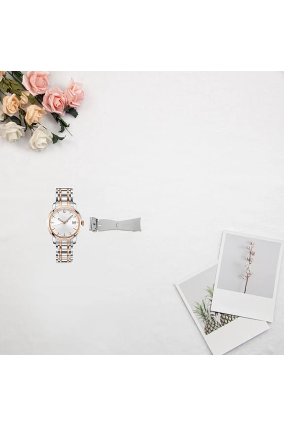 Metal Watch Band With Butterfly Folding Clasp Universal Stainless Steel Watch Buckle Double Push Button For Various Watches