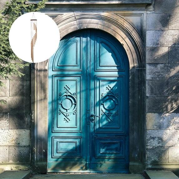 Metal Wind Chime with Synthetic Materials for Decoration Beige Color Produces Pleasant Sounds 6