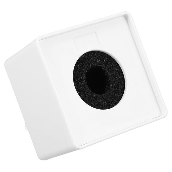 HOMEMAXS Mic Flag Portable Square Cube Interview Mic Logo Square Microphone Flag Station Logo