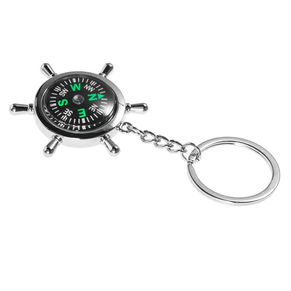 HOMEMAXS Mini Compass Keychain for Keys, Zinc Alloy Lightweight Compact Hanging Accessory