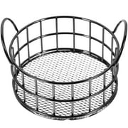 HOMEMAXS Mini Wire Basket Pantry Desk Storage Box Practical Storage Box 10x10x7cm Black