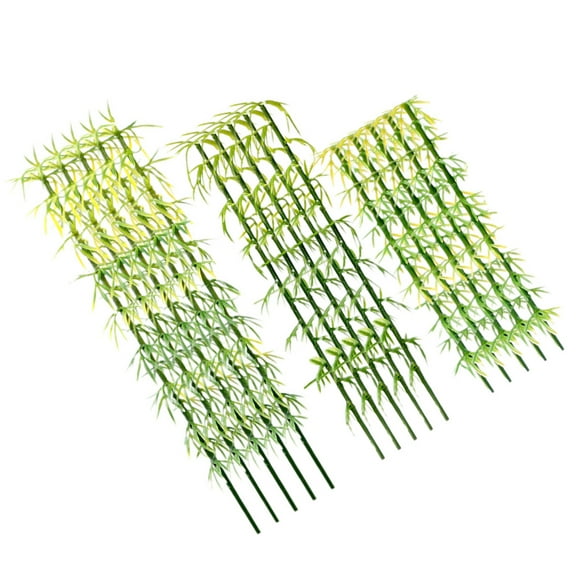 HOMEMAXS Miniature Artificial Bamboo Plants for Decor Vivid Fake Bamboo Trees Made of Plastic Green Color 50pcs